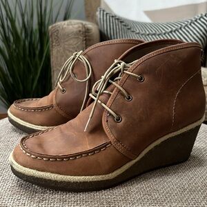 OLUKAI Wali Wedge Espadrilles Leather Ankle Chukka Boot
